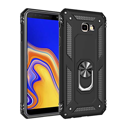 for Samsung Galaxy J4 Plus Case,360 Degree Rotating Ring Holder Kickstand Case for Samsung SM-J415GN/DS Galaxy J4+ / SM-J415FN/DS SM-J415F/DS SM-J415FN SM-J415G/DS SM-J415GN SM-J415F Case Cover Black