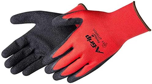 Liberty 4779RD A-Grip Textured Latex Coated Glove, Red/Black, Extra-Large, 12/pair (Extra Large)