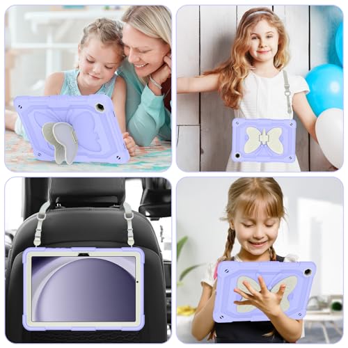 Image of HOGENL Cover for Samsung Galaxy Tab A9+ Plus Case for Kids Girl, Galaxy Tab A9+ 11 inch 2023 Released with Butterfly Stand Shoulder Strap Shockproof Full Body Protective