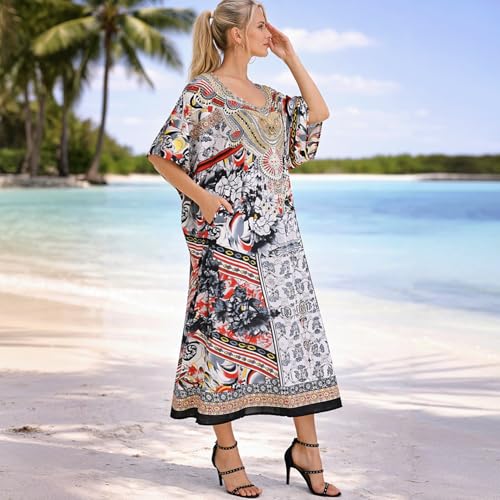 Image of Miss Lavish London Women's Kaftan- Kaftan Dress for Casual, Party, Evening, Vacation and Everyday Wear