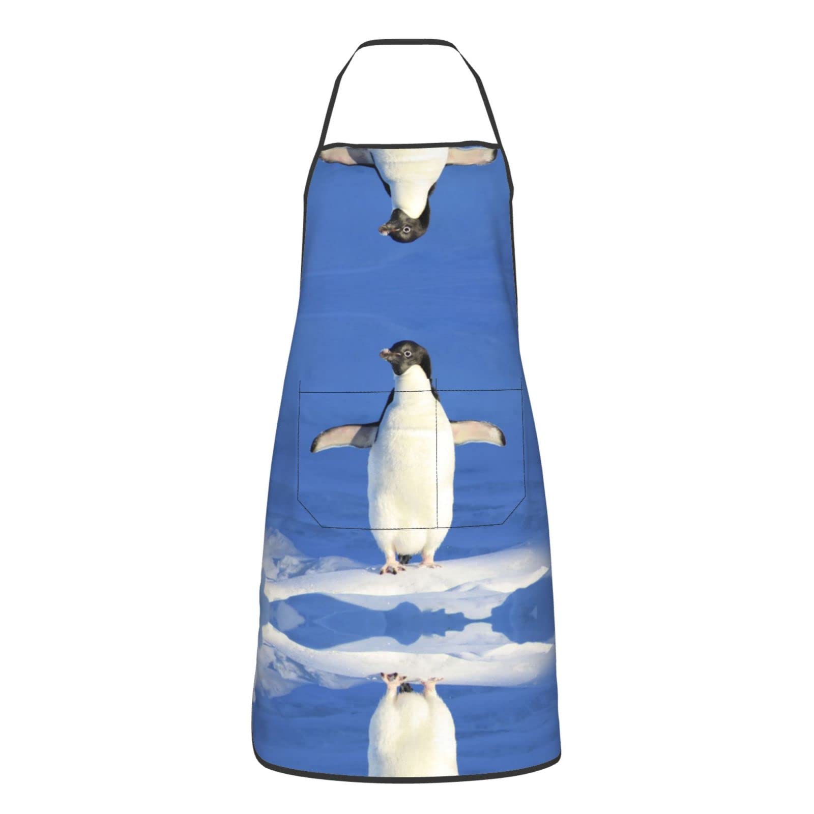 Cute Penguin Print Waterproof Kitchen Adults Aprons With Pockets, For Cooking/Work/Cleaning, For Man And Woman