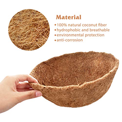 Legigo 6 Pack 12 Inch Hanging Basket Coco Liners Replacement, 100% Natural Round Coconut Coco Fiber Planter Basket Liners For Hanging Basket Flowers/Vegetables #TOP4