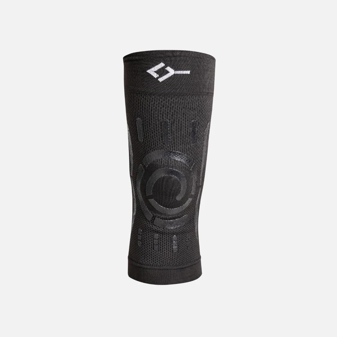FLOKY Knee Support Rodillera Biomecánica Multisport Estabiliza Rodilla y Rótula Protege ligamentos y tendón rotuliano.Soporte articular.Reduce traumas e infecciones. (Negro, M/L, Derecha)