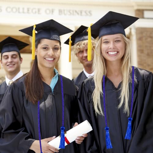 Image of Graduation Honor Cords Royal Blue Yarn Cords with Tassels for Graduation Students
