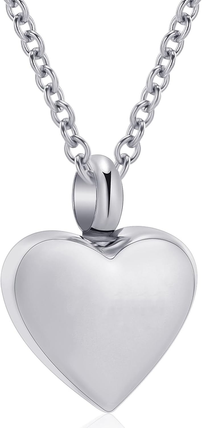 Cremation Jewelry Small Heart Urn Necklaces for Ashes for Women Men Memorial Keepsake Urns Pendant for Human Ashes Necklace