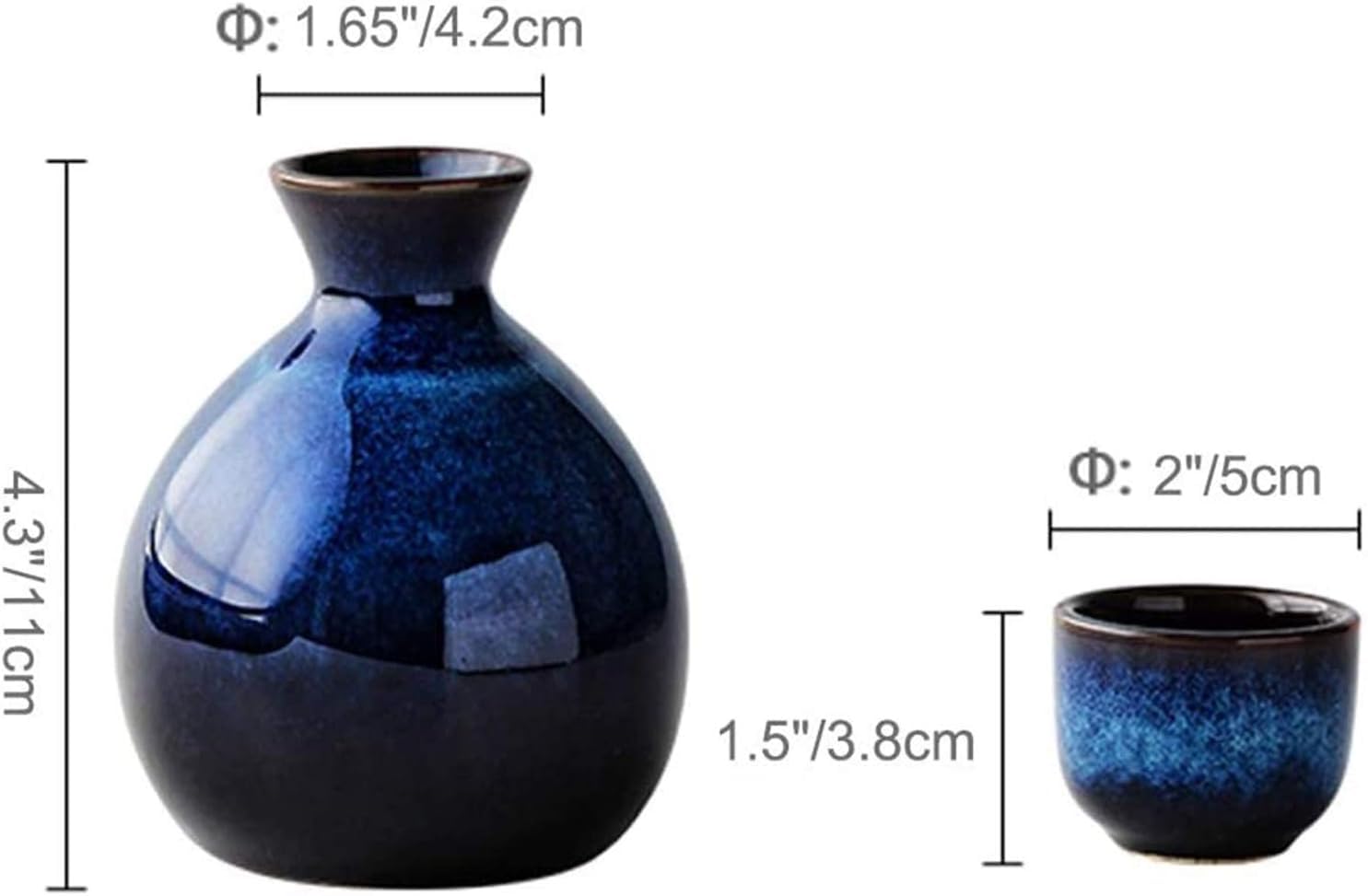 Japoński zestaw kubków do sake – ceramiczne szklanki do sake do ciepłych i zimnych napojów, idealny prezent do dekoracji domu dla rodziny i przyjaciół, idealne do rozrywki i świętowania