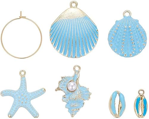 Kits de fabricación de aretes oceánicos, Acero inoxidable, Sin gemas.