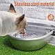 MUALROUS 220V Automatischer Hunde-Wassernapf für den Außenbereich mit Schwimmerventil 2,5 L beheizter Edelstahl-Thermonapf für Haustiere Tränke für Vieh Outdoor für Hunde Rind Pferd Ziege Schwein Huhn