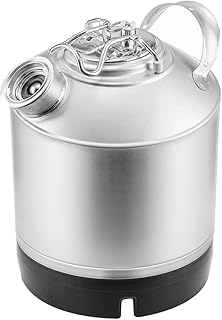 1.6 Gallon Cleaning Keg with D System Sankey Ports, Wash Out Keg with Rubber Base for Beer Lines Cleaning