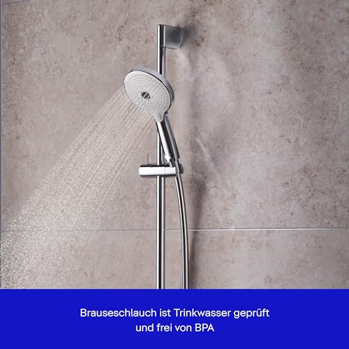 Duravit Universal Brauseschlauch, flexibler Duschschlauch 1,80 m mit Verdrehschutz, knickfest, Chrom
