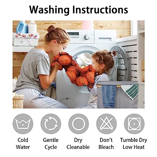 Basketball Throw Blanket for Adults Men - 60x80 Inches Twin Size - Soft Fluffy Cozy Blankets Gift - Orange Sports Blanket Throws for Bed, Sofa, Winter