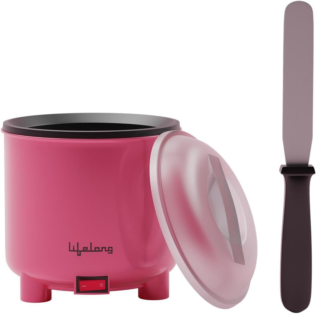 Lifelong Wax Heater with Wax Applicator Spatula for Waxing for Women | One Touch Operation Wax Heater Machine for Smooth Hair Removal | Quick & Easy Heating | for All Types of Wax,1 Count