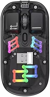 Transparent Wireless Dual-Mode RGB Bluetooth Mouse Ergonomic Universal Hots Adjustable to 1600dpi / FV-T7 black