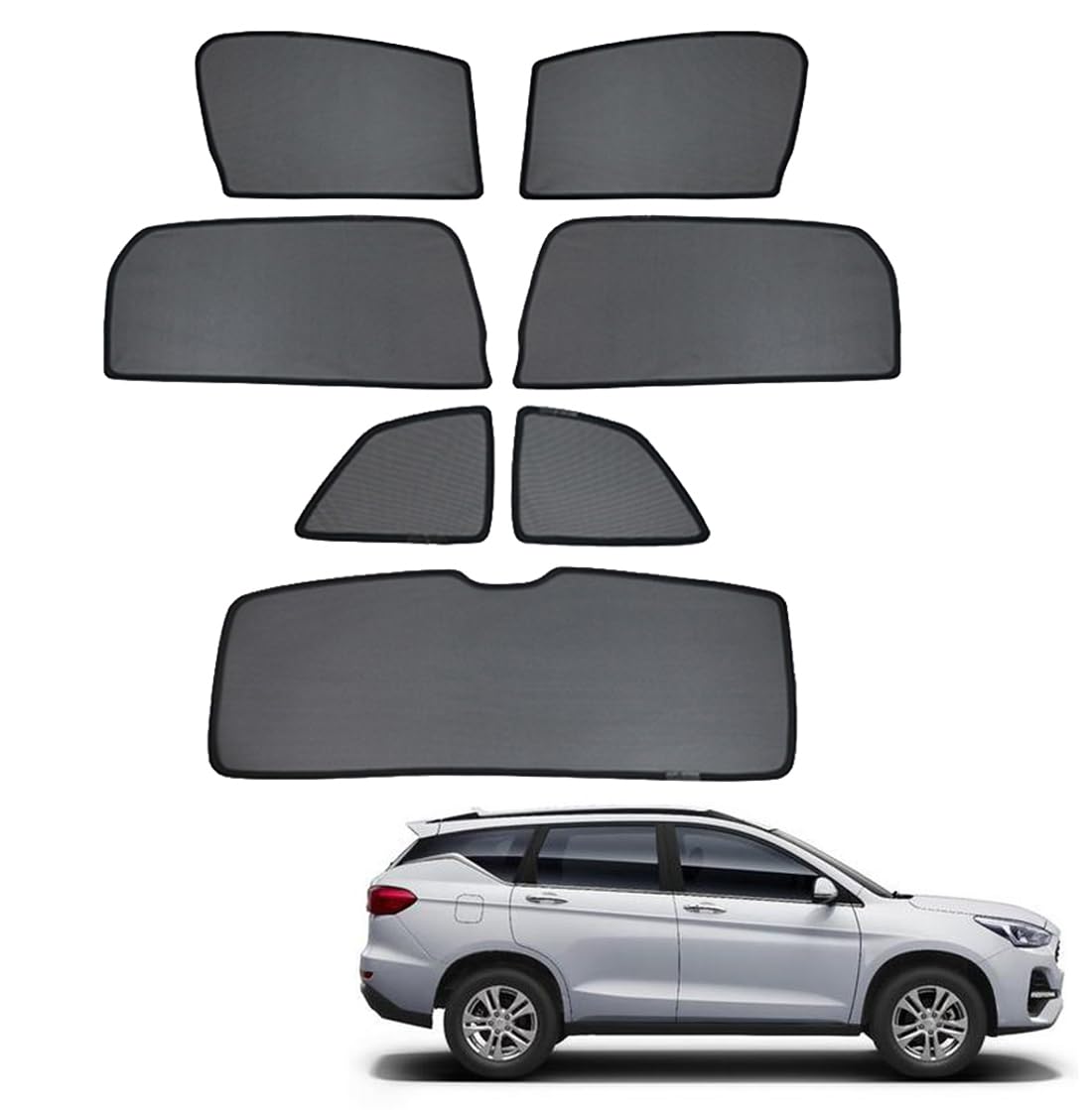 Parasol Coche Ventana Lateral Infantil para Haval M6 2017-2023 Parasol Ventana Cortinas Magnética Protección UV Solar para Bebé y Mascotas Negro,7PCS