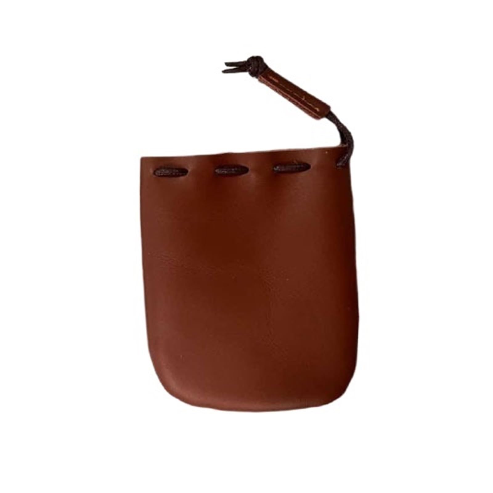 AYWTIUN Leather Drawstring Pouch Drawstring Coin Storage Bag Handmade Leather Unisex Purse Cow Coins Money Pocket Wallet Bags