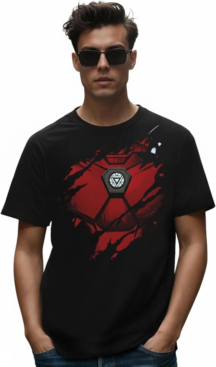 - X Marvel Iron Man Men's 100% Cotton Graphic Print Half Sleeve Round Neck T-Shirt | Tshirt for Man | Tshirt for Men Cotton | Tshirts for Men Stylish | Casual Wear | Street Wear
