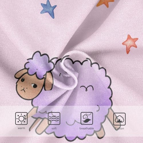 Cute Purple Sheep Pink Panties Little Girl Toddler Underwear Floral Cotton Artistic Kids Undies Briefs 2t3