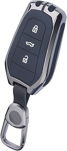 Miniatura 2 de ZZBYFDC Funda para llavero de coche inteligente de aleación de zinc, compatible con Peugeot 208 308 508 3008 5008 Citroen C4 Picasso DS3 DS4 DS5 DS6