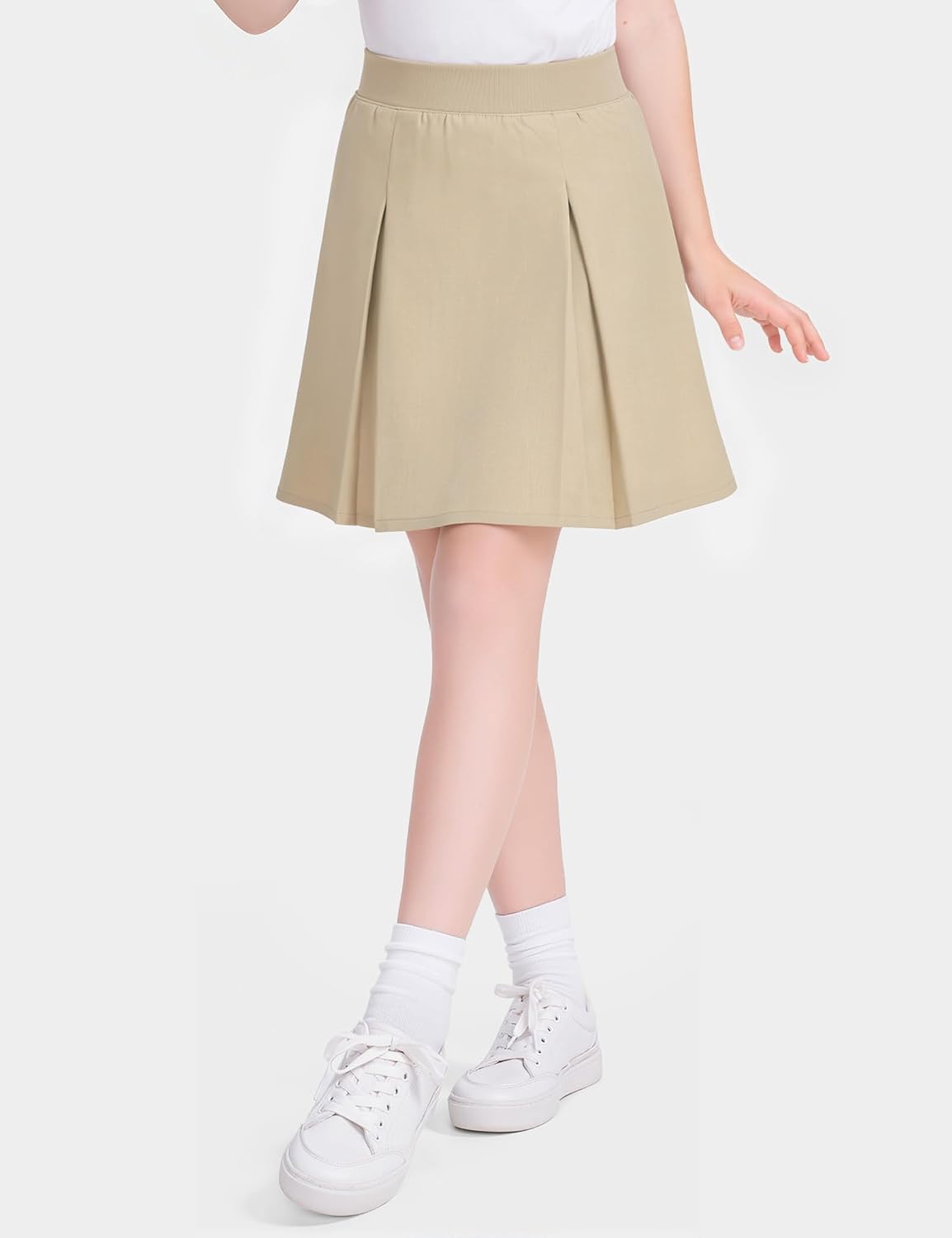KEREDA Girls School Uniform Pleated Pull-on Scooter Skirts with Undershorts Kids Skorts with Pockets - Image 4