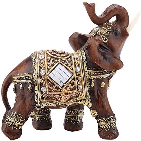 Miniatura 5 de Hztyyier Estatua de elefante de buena suerte, decoración de elefante de Feng Shui, figuras de elefante de resina para riqueza, figura de la suerte,