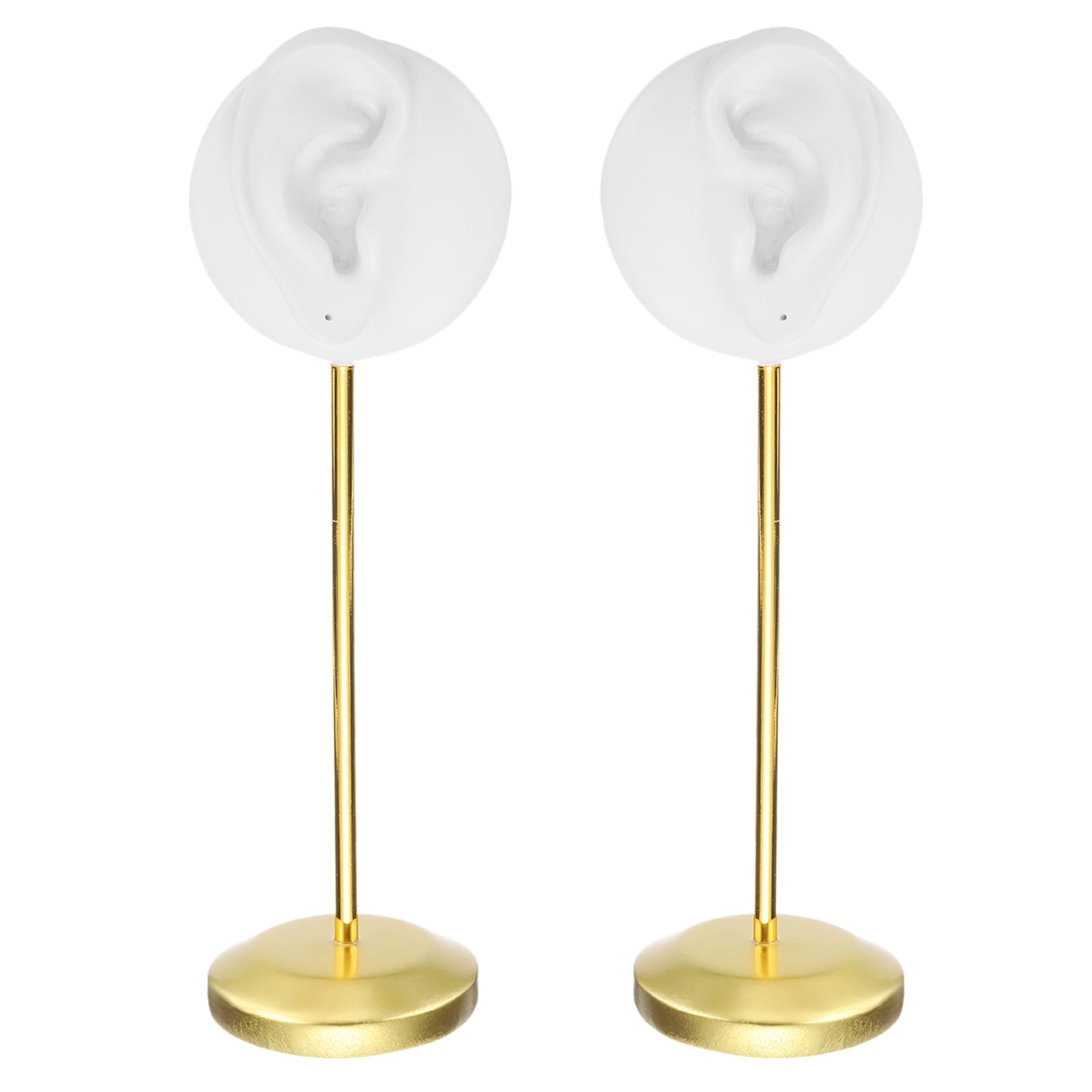 uxcell 2pcs Earring Display Stand, Left Right Ear Shape Earring Holder Ear Stud Organizer for Photography Jewelry Props, White