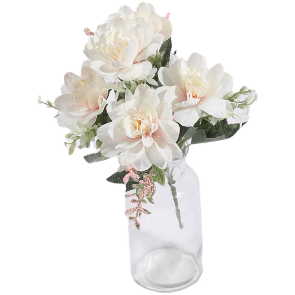 Fituenly Silk Artificial Freesia Flowers Fake Flower Bouquet Bride Diy Decoration Bouquet for Home Wedding Decoration