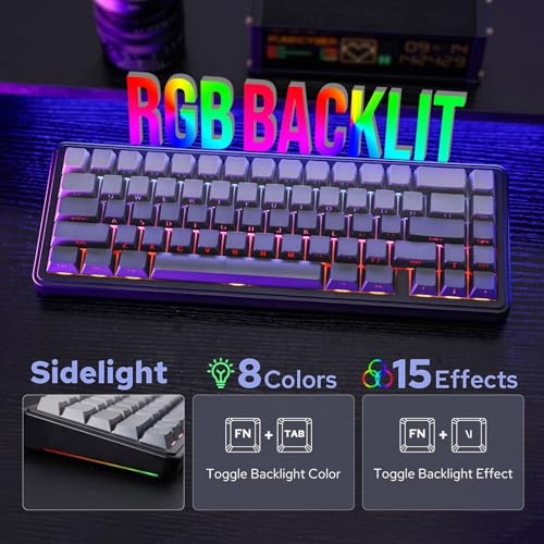 Image of EPOMAKER x Aula F65 65% Wireless Mechanical Keyboard, Hot Swappable Gasket Custom Gaming Keyboard with Five-Layer Padding, RGB Backlit, Bluetooth /2.4GHz /USB-C (Black, Reaper Switch)