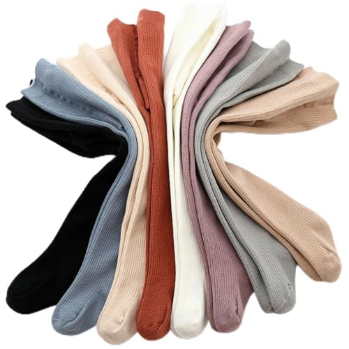 Toddler Baby Tights Knitted Fleece Pantyhose Full Length Footed Leggings Stockings Kids Solid Stretchy Basic Pantihose