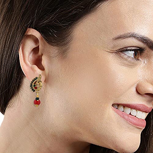 Efulgenz Indian Faux Pearl Necklace Jewelry Crystal Floral Pendant Beaded Multistring Strand Pendant Necklace Earrings Wedding Jewelry Set For Women (Style 3) #TOP3