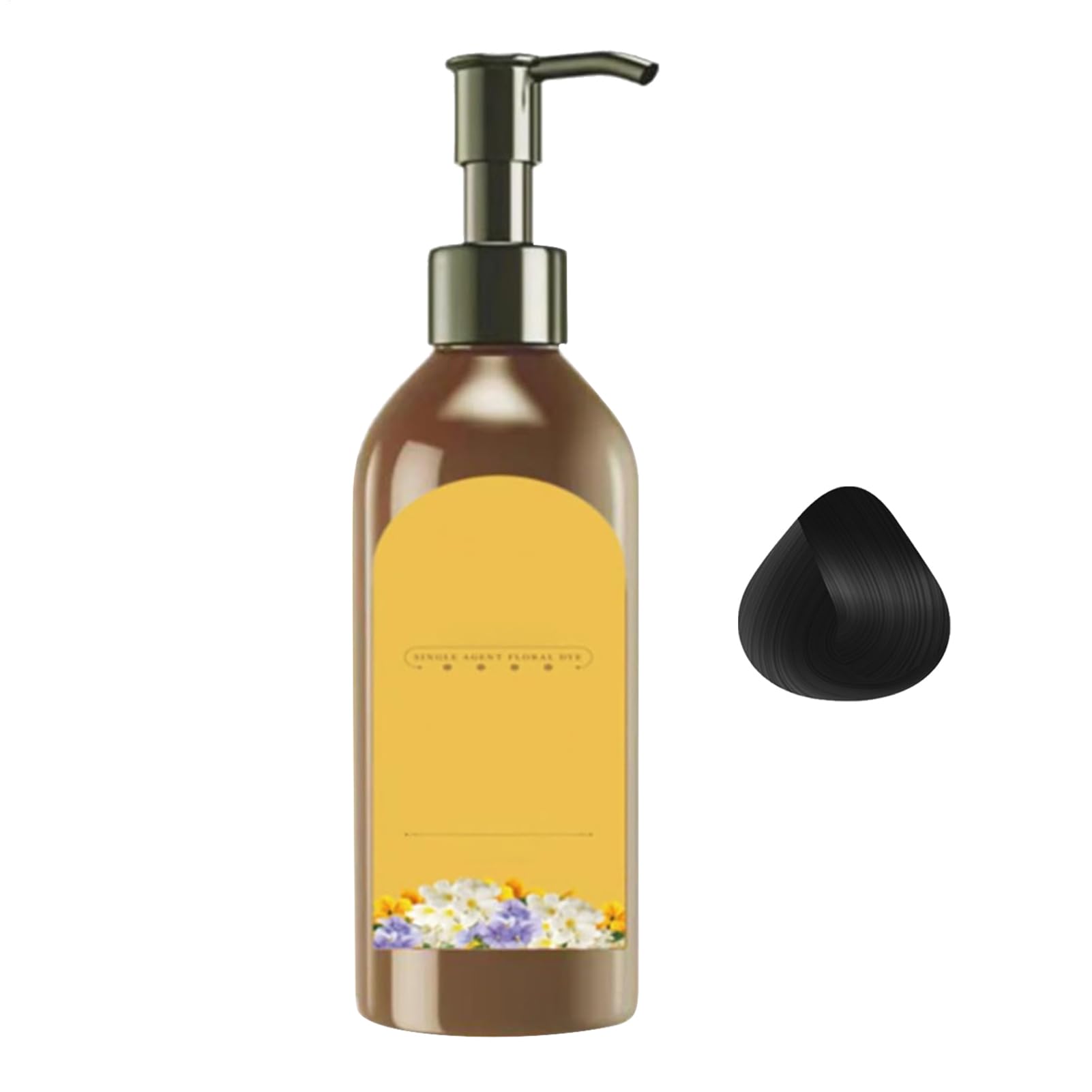 Color de cabello nutritivo a base plantas: tinte fragancia floral dosis simple planta | Champú color Tinte agente único Solución para colorear tipos vibrantes, brillo, adecuados todos