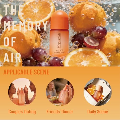 Image of Orange & Grape Body Spray for Women, Paraben & Phthalate Free, Vegan & Cruelty-Free Gentle Fragrance Mist, Quick Dry Non-Greasy Scent Spray, 3.38 fl oz