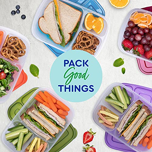 Easylunchboxes - Bento Lunch Boxes - Reusable 3-Compartment Food Containers For School, Work, And Travel, Set Of 10, (Classic) #TOP4