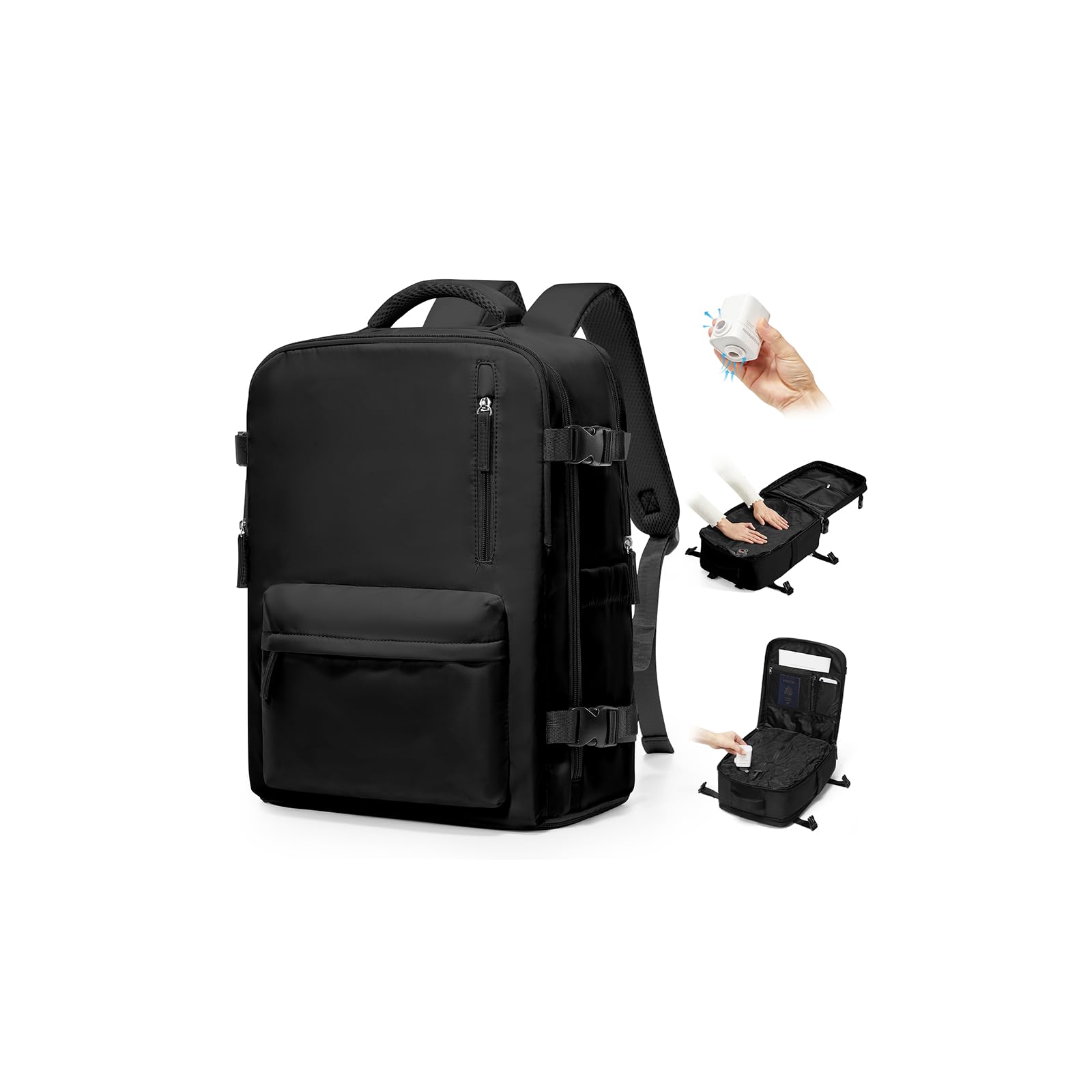 BJLFS Zaino Ryanair 40x30x20 Sottovuoto con Pompa Zaino da Viaggio Ryanair 40x20x25 Borse da Cabina per Wizzair Bagaglio a mano Easyjet 45x36x20 Sottovuoto Zaino Casual per Laptop 14 Pollici