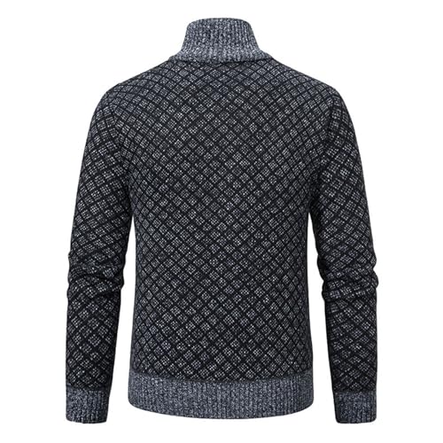 Fashion Knitted Zipper Sweaters for Mens Slim Fit Long Sleeve Fleece Lined Twisted Pullover Casual Outdoor Tops3