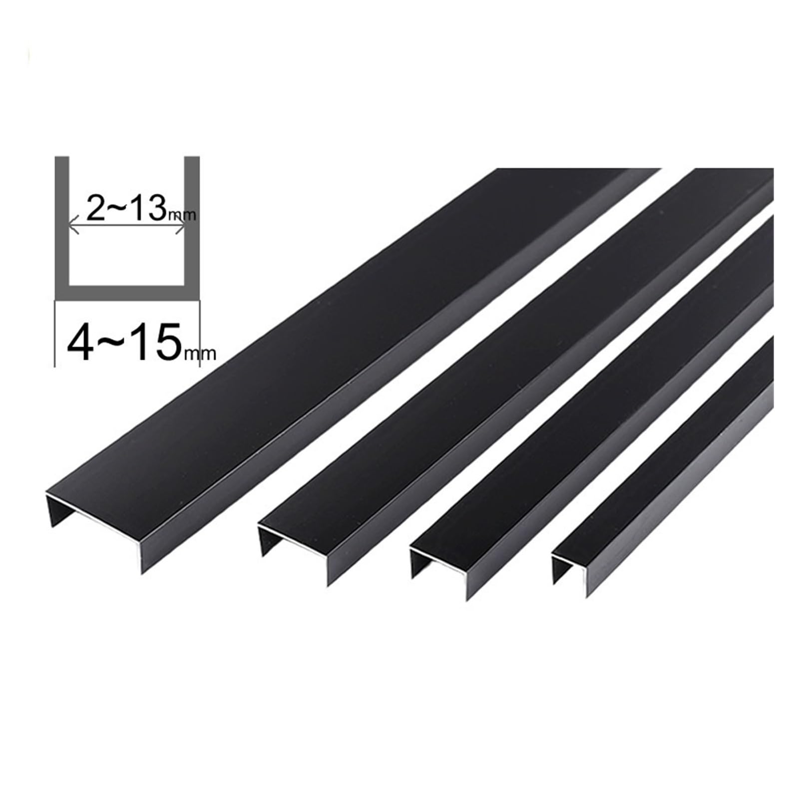 Aluminiowa krawędź równoboczna z rowkiem w kształcie litery U
