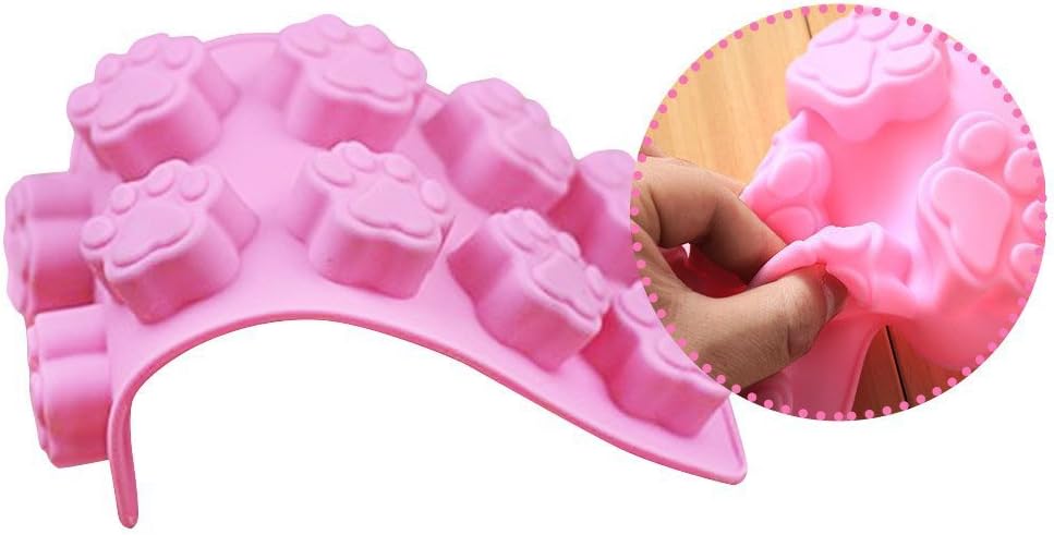 2パックコンボMini &amp; Largeシリコン犬ペット動物Paw Printアイスキューブチョコレートソープキャンドルトレイ