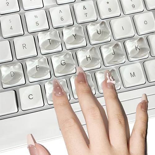 VNLEXMC Transparent Glass Long Nail Keyboard Caps...