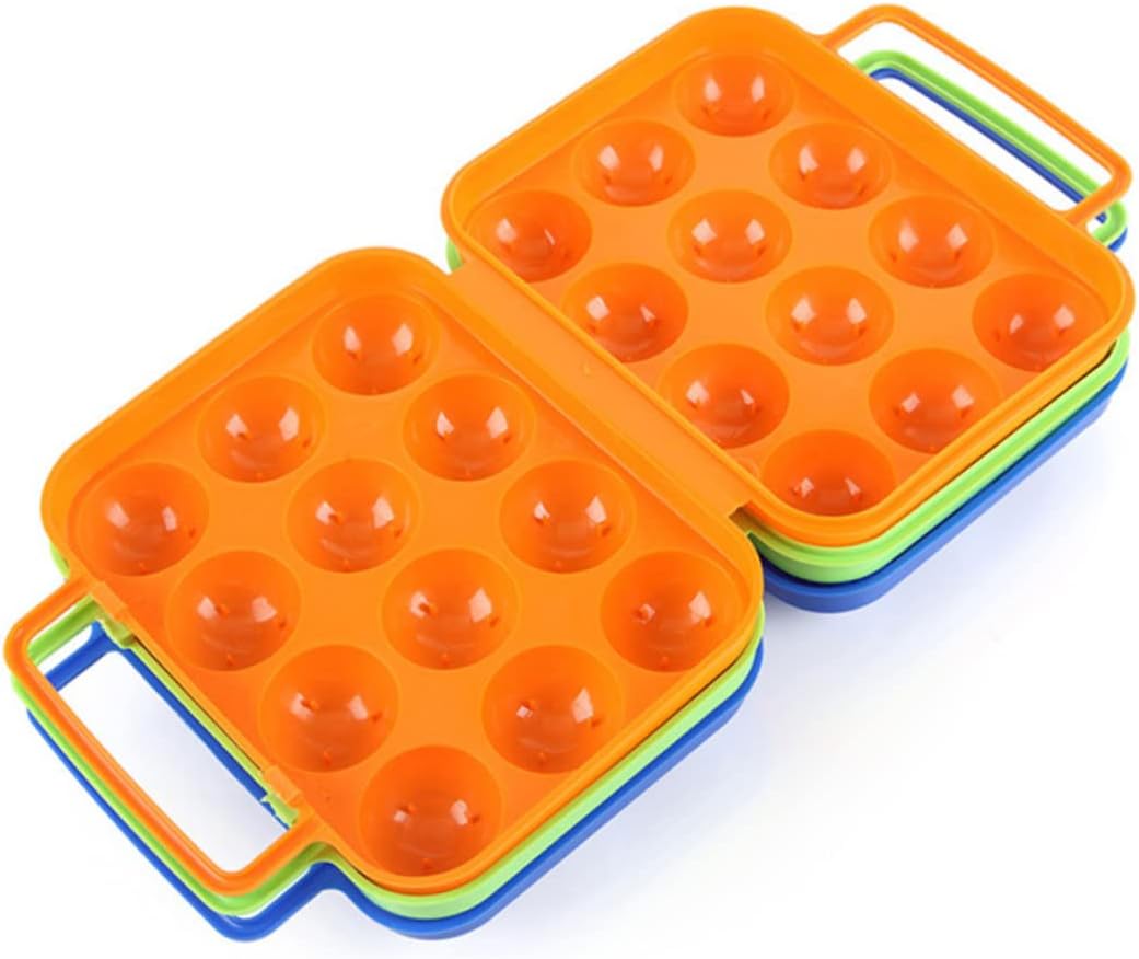 Portable Egg Carrier Container with Handle Durable Egg Storage Box for Kitchen Outdoor Use Orange for Picnics and Camping