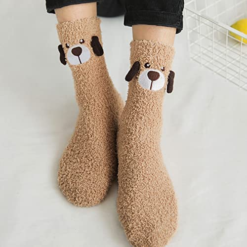Image of Loritta 6 Pairs Womens Fuzzy Socks, Winter Warm Fluffy Slipper Socks