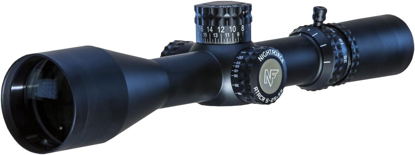 Nightforce ATACR 5-25x56mm F2 Black Riflescope - Second Focal Plane (SFP), DigIllum Illuminated Reticle, ZeroStop, Adjustable Parallax, Long Range Precision Scope