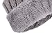 Men & Women's Cable Knit Beanie with Faux Fur Pompom Ears, Grey