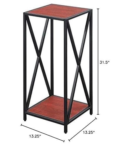 Convenience Concepts Tucson Metal Tall Plant Stand, Cherry / Black #TOP5