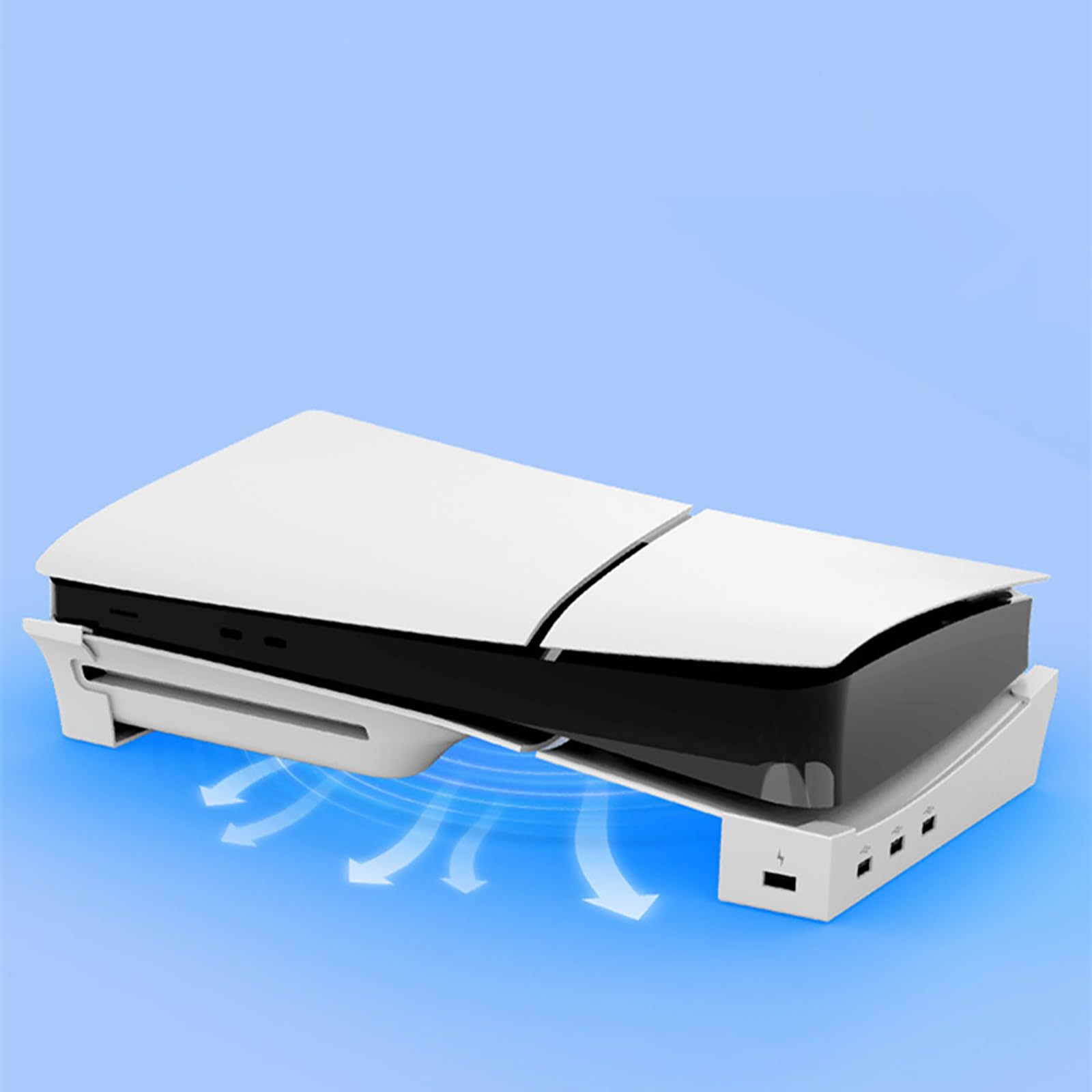 MOOKEENONE Hub orizzontale 4 Porta USB Base del basamento per PS5 Slim Console, Aggiornamento Accessori Stand Holder