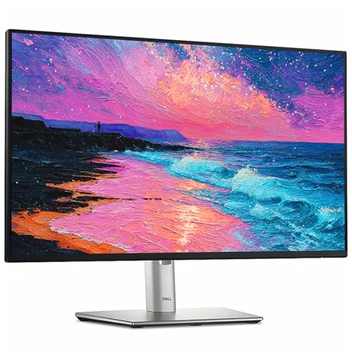 Image of Dell P24 inch Monitor, LED FHD - 100Hz Refresh Rate 1500:1 Contrast Ratio, AMD FreeSync - VESA, IPS, Height /Tilt /Pivot /Swivel Adjustability, DisplayPort & HDMI & VGA, USB, Black, Silver