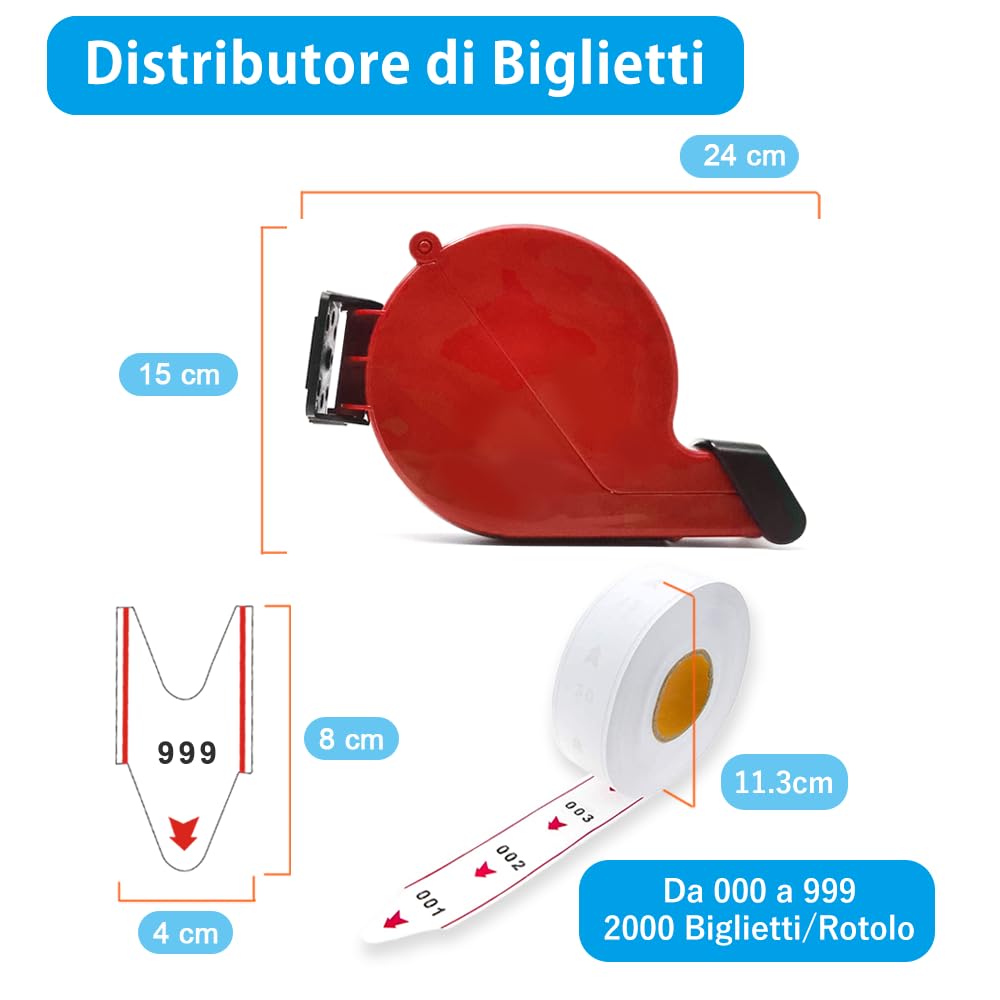 Kit Eliminacode Digitale(Chiamata in Italiano) | Display Eliminacode Elettronico(N. cliente → N. sportello) + 5 Pulsanti di Chiamata (per Banco/Sportello) | Kit con Chiocciola Eliminacode