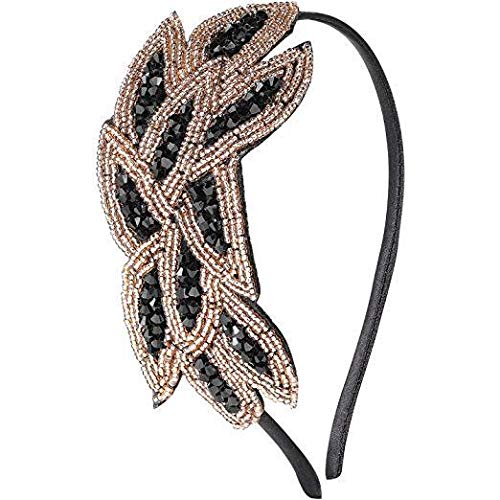 Flapper Headband Beaded Headband For Women Rhinestone Headband for Women black headband cosplay headbands 20s headband women hair bows for women black headband women black hoop