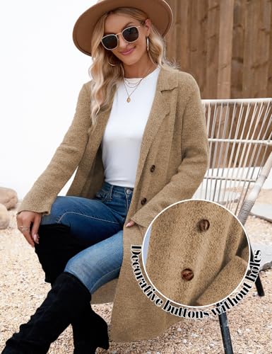 Image of CiCiBird Women Fall Long Cardigan Sweater Trendy Knit Jacket Coat Dressy Blazer Coatigan