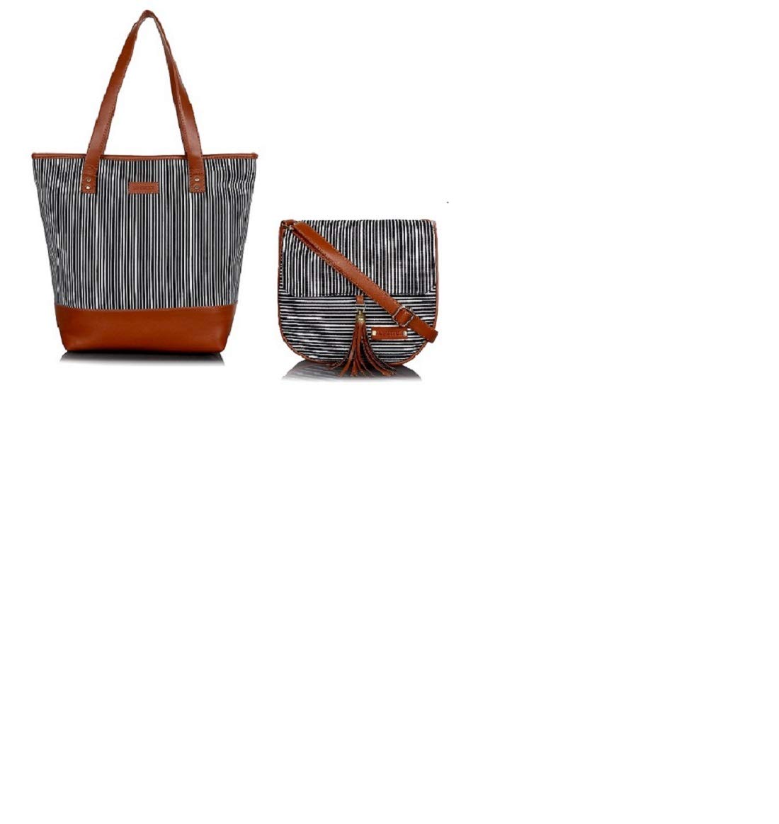 Lychee bags Women Printed Canvas Tote And Sling Bag Combo Pack of 2 Black (B07RC8HJ7L) Amazon Price History, Amazon Price Tracker