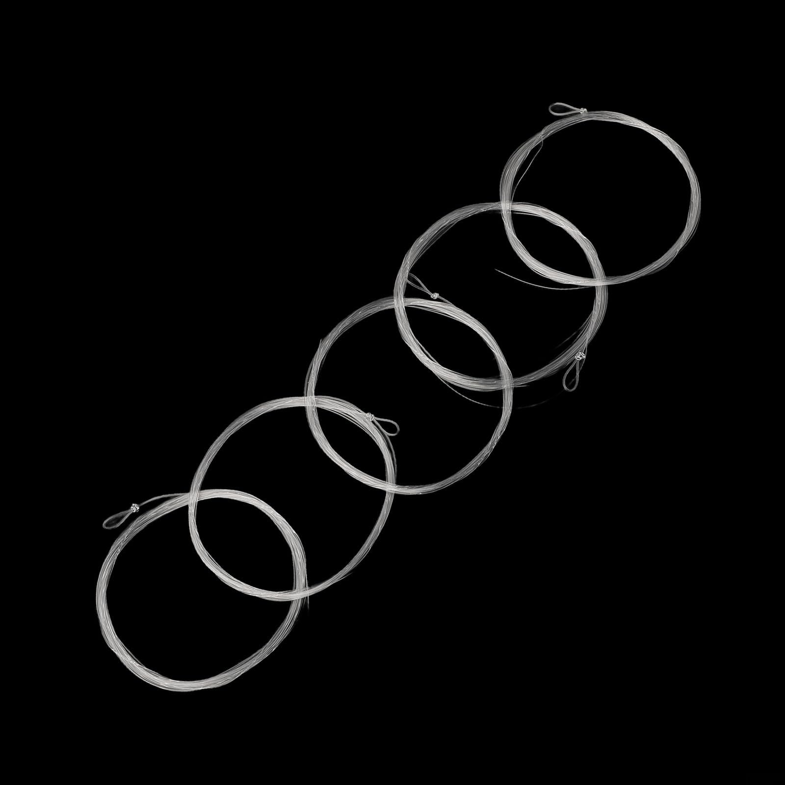 Lot de 5 bas de ligne pêche mouche fuselés nylon 2,7 m boucle fixation transparent