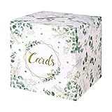 Gatherfun Sage Greenery Bridal Shower Card Box,Wedding Cards Box and Baptism Envelope Box for Wedding Gift Baby or Bridal Shower Party Favors Decorations Party Supplies